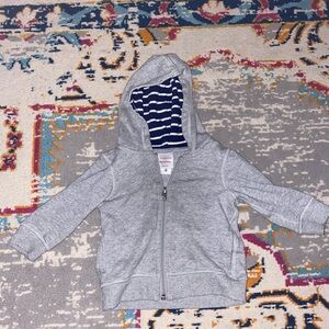 Hanna Andersson Baby Hoodie In French Terry. Heather Grey. Size 12-18 months